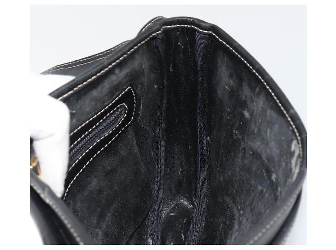 LOEWE Anagram Shoulder Bag Leather Black Gold - vista 20