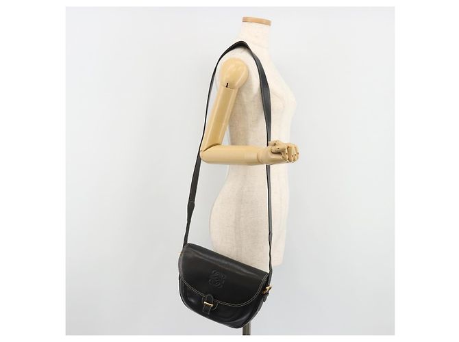 LOEWE Anagram Shoulder Bag Leather Black Gold - vista 23