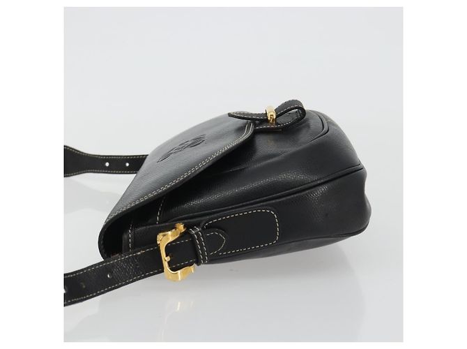 LOEWE Anagram Shoulder Bag Leather Black Gold - vista 4