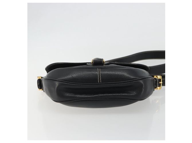 LOEWE Anagram Shoulder Bag Leather Black Gold - vista 5