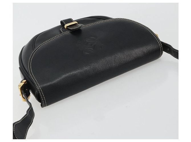 LOEWE Anagram Shoulder Bag Leather Black Gold - vista 6
