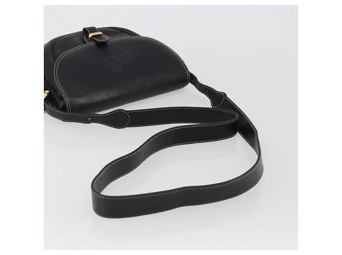 LOEWE Anagram Shoulder Bag Leather Black Gold - vista 7