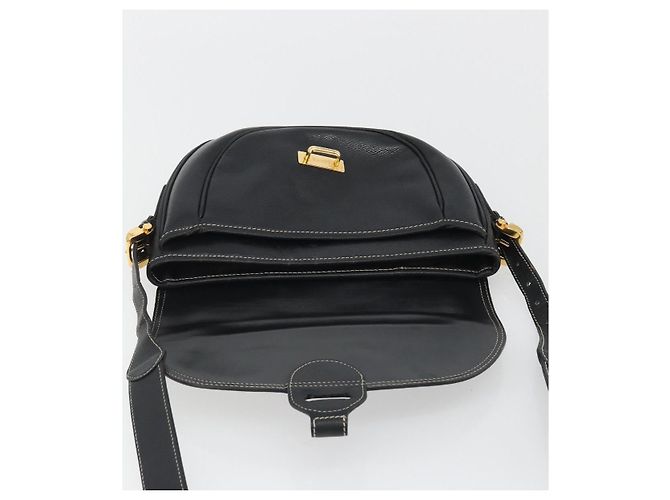 LOEWE Anagram Shoulder Bag Leather Black Gold - vista 9