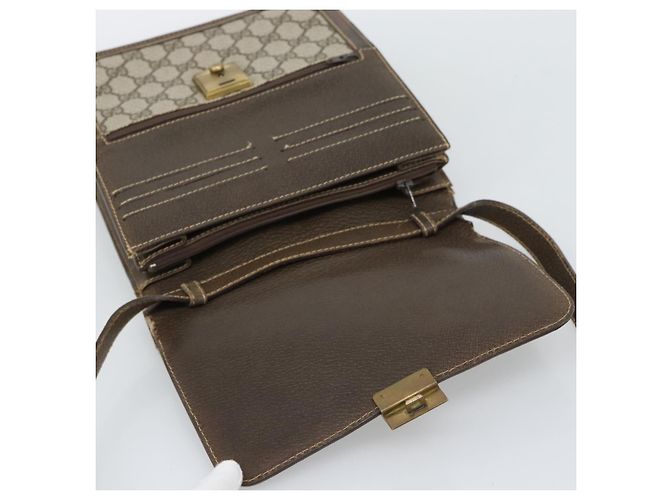 GUCCI GG Supreme Web Sherry Line Shoulder Bag PVC Beige Gold - vista 18