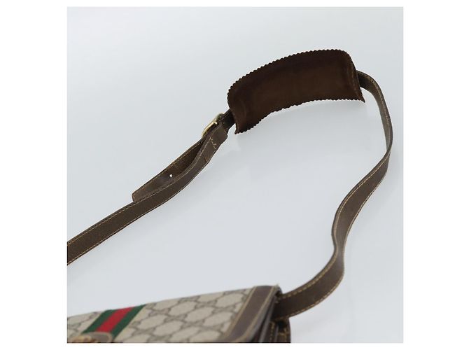 GUCCI GG Supreme Web Sherry Line Shoulder Bag PVC Beige Gold - vista 8