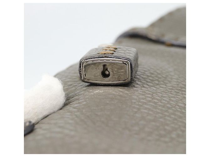 FENDI Bolsa Tote Celeria Couro Cinza Prata - vista 18