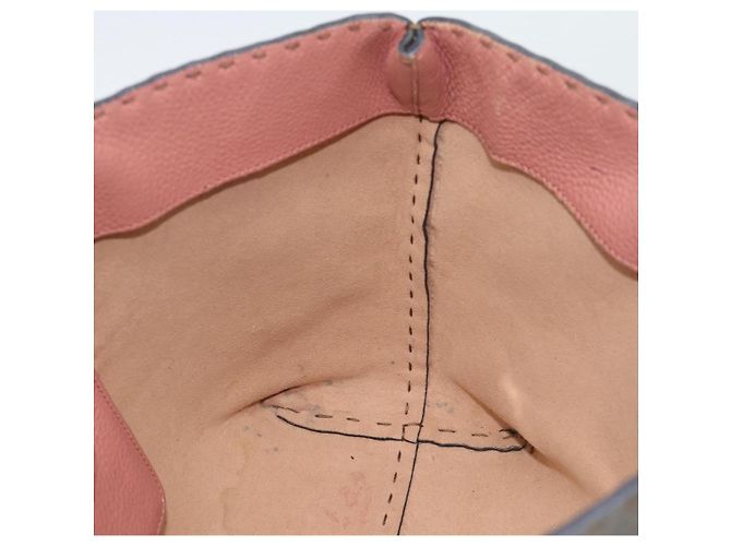 FENDI Bolsa Tote Celeria Couro Cinza Prata - vista 20