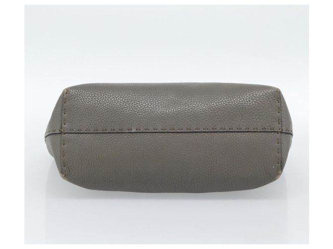 FENDI Bolsa Tote Celeria Couro Cinza Prata - vista 5