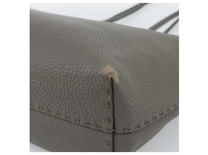FENDI Bolsa Tote Celeria Couro Cinza Prata - vista 9