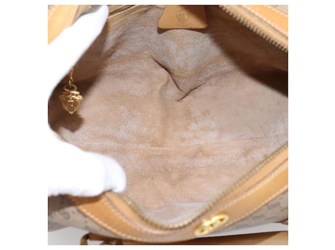 GUCCI Micro GG Supreme Hand Bag PVC 2way Beige Gold 67 02 4422 - vista 11