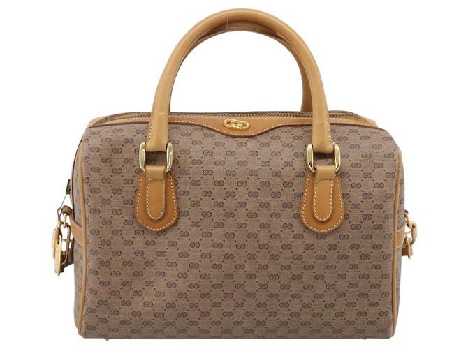 GUCCI Micro GG Supreme Hand Bag PVC 2way Beige Gold 67 02 4422 - vista 13