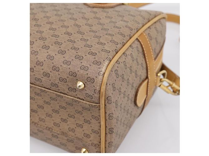 GUCCI Micro GG Supreme Hand Bag PVC 2way Beige Gold 67 02 4422 - vista 16