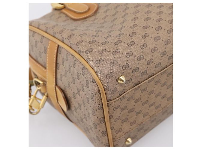 GUCCI Micro GG Supreme Hand Bag PVC 2way Beige Gold 67 02 4422 - vista 17