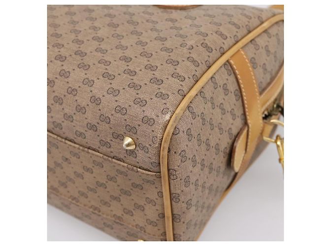 GUCCI Micro GG Supreme Hand Bag PVC 2way Beige Gold 67 02 4422 - vista 18