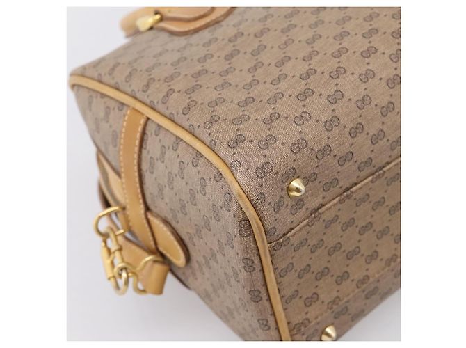 GUCCI Micro GG Supreme Hand Bag PVC 2way Beige Gold 67 02 4422 - vista 19