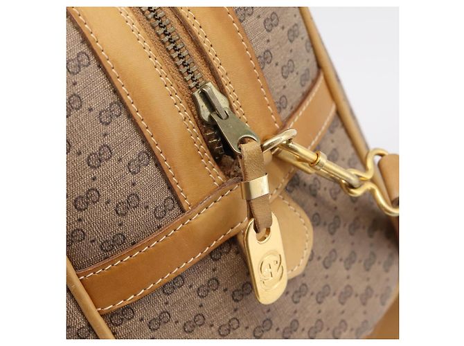 GUCCI Micro GG Supreme Hand Bag PVC 2way Beige Gold 67 02 4422 - vista 20