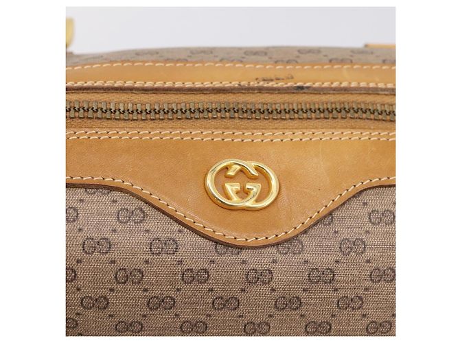 GUCCI Micro GG Supreme Hand Bag PVC 2way Beige Gold 67 02 4422 - vista 21