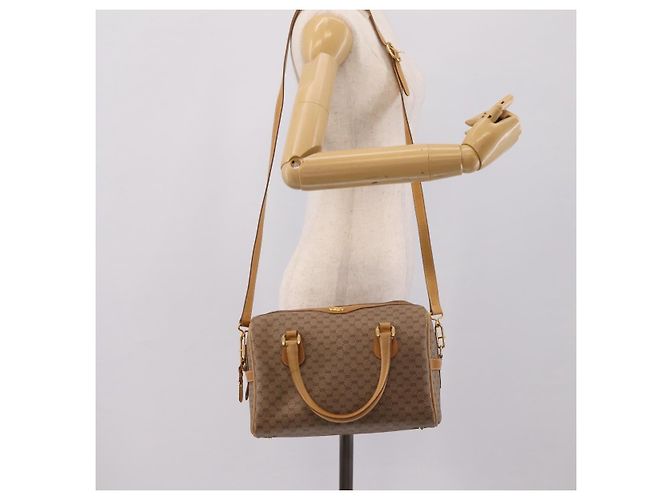 GUCCI Micro GG Supreme Hand Bag PVC 2way Beige Gold 67 02 4422 - vista 27
