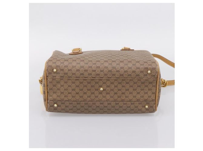 GUCCI Micro GG Supreme Hand Bag PVC 2way Beige Gold 67 02 4422 - vista 5