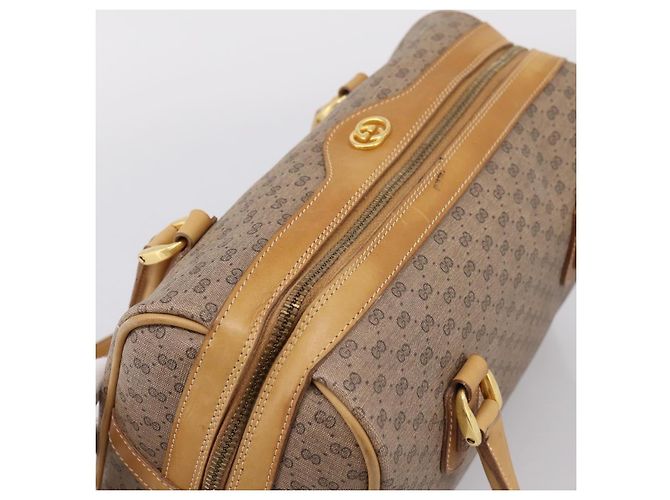 GUCCI Micro GG Supreme Hand Bag PVC 2way Beige Gold 67 02 4422 - vista 6
