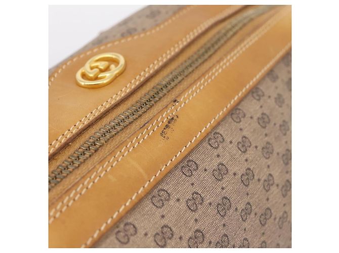 GUCCI Micro GG Supreme Hand Bag PVC 2way Beige Gold 67 02 4422 - vista 7