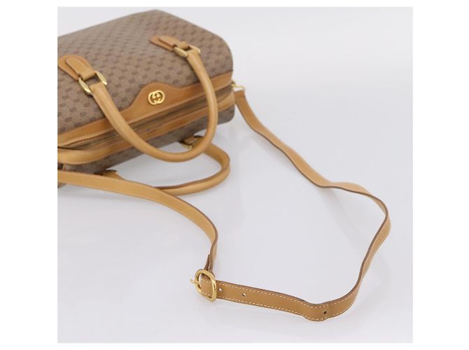 GUCCI Micro GG Supreme Hand Bag PVC 2way Beige Gold 67 02 4422 - vista 9