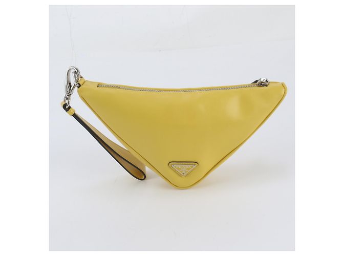 Pochette Prada Triangle en cuir - vue 3