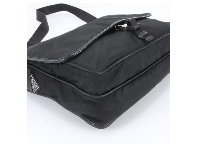 Borsa a tracolla in pelle e nylon Tessuto con logo triangolare Prada - vista 4