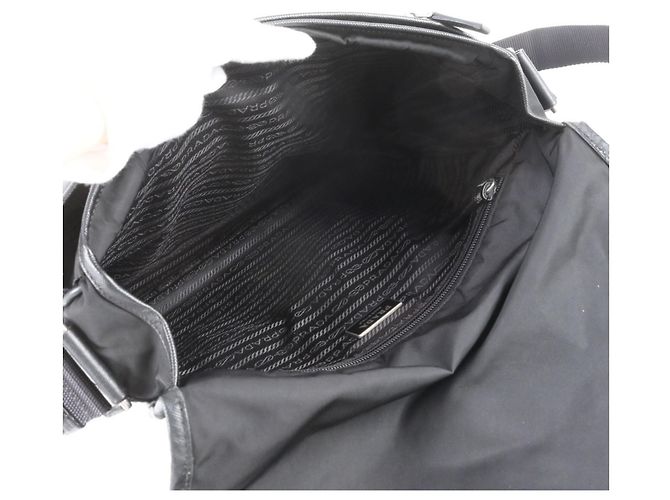 Borsa a tracolla in pelle e nylon Tessuto con logo triangolare Prada - vista 7