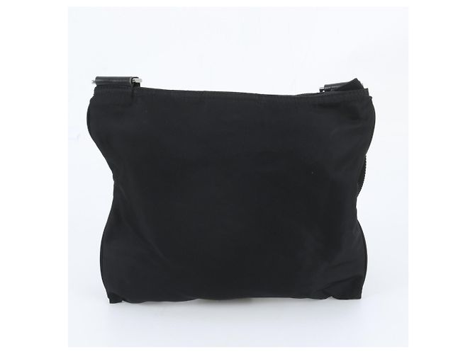 Prada Tessuto Nylon Triangle Logo Leather Bag - view 3