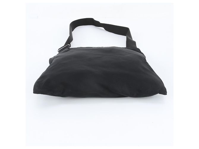 Prada Tessuto Nylon Triangle Logo Leather Bag - view 5