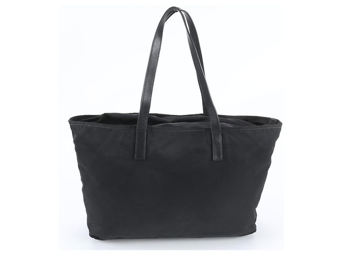 Tote Sac cabas Prada en nylon Tessuto avec logo triangle en cuir - vue 3