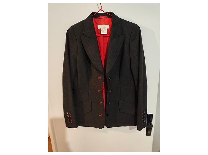 Escada grey wool blazer jacket - view 2