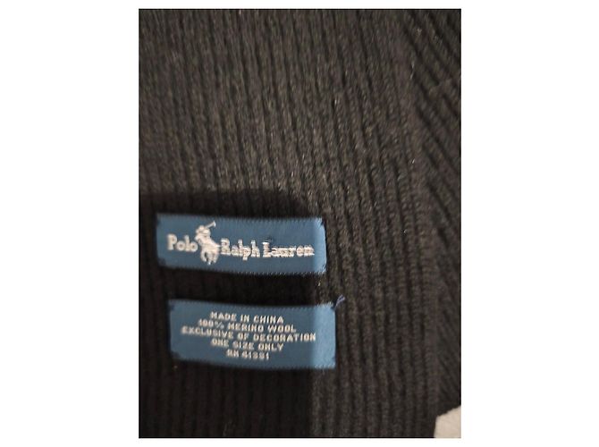 Sciarpa in lana nera Polo Ralph Lauren - vista 3