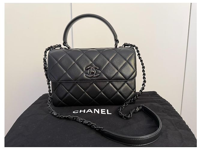 Chanel Trendy CC Small "So Black" – Lambskin & Black Hardware – Set Completo & Garanzia Attiva - vista 13