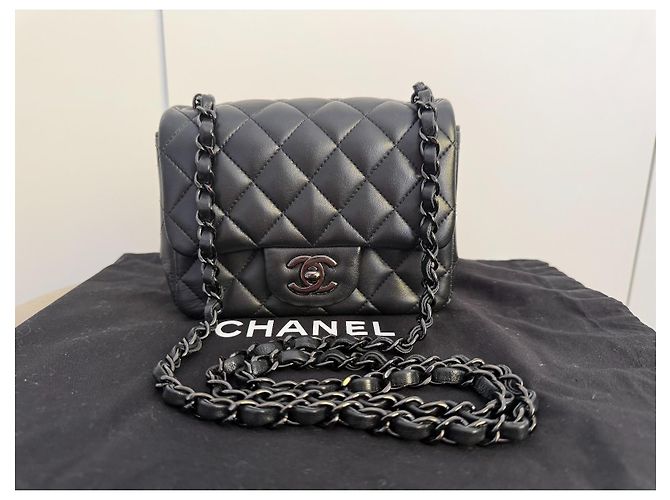 Chanel Mini Classic Flap "So Black" – Lambskin nero & Hardware nero – Eccellenti condizioni - vista 3