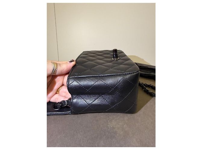Chanel Mini Classic Flap "So Black" – Lambskin nero & Hardware nero – Eccellenti condizioni - vista 7