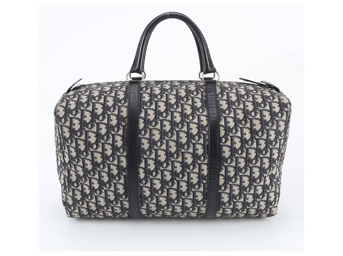 Borsa Boston Christian Dior Trotter in pelle e tela - vista 3