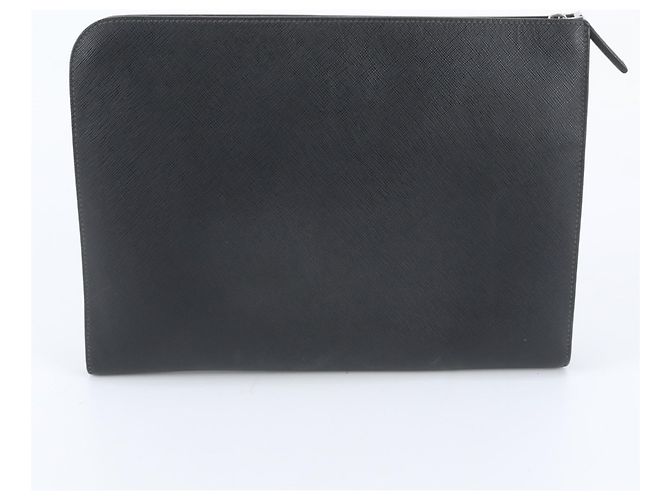 Pochette Prada en cuir Saffiano avec logo triangle - vue 2