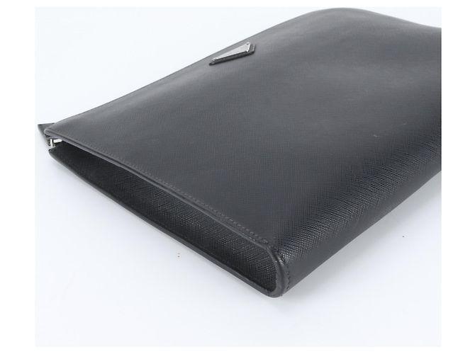 Pochette Prada en cuir Saffiano avec logo triangle - vue 5