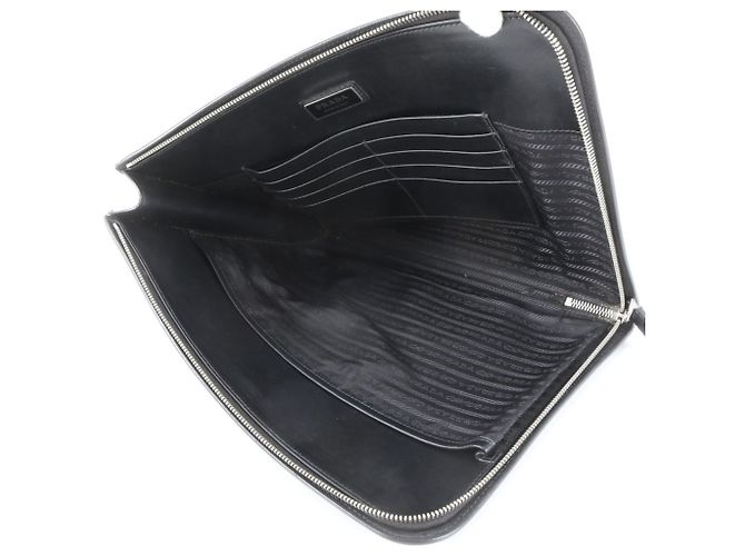 Pochette Prada en cuir Saffiano avec logo triangle - vue 7