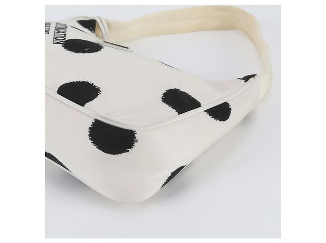 Prada Nylon Schultertasche mit Dreiecks-Logo und Leder mit Polka Dots - Ansicht 4