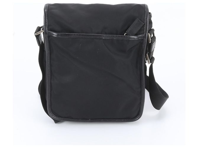 Borsa a tracolla Prada in nylon Tessuto con logo triangolare in pelle - vista 3