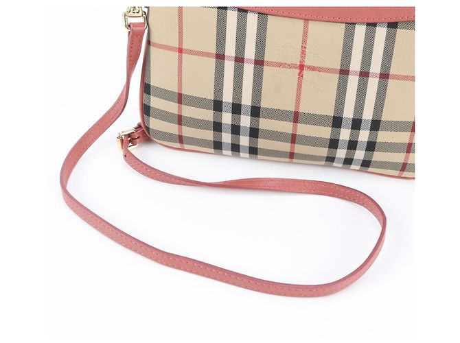 Bolsa de Ombro Burberry Nova Check Shadow Horse em couro e nylon - vista 2