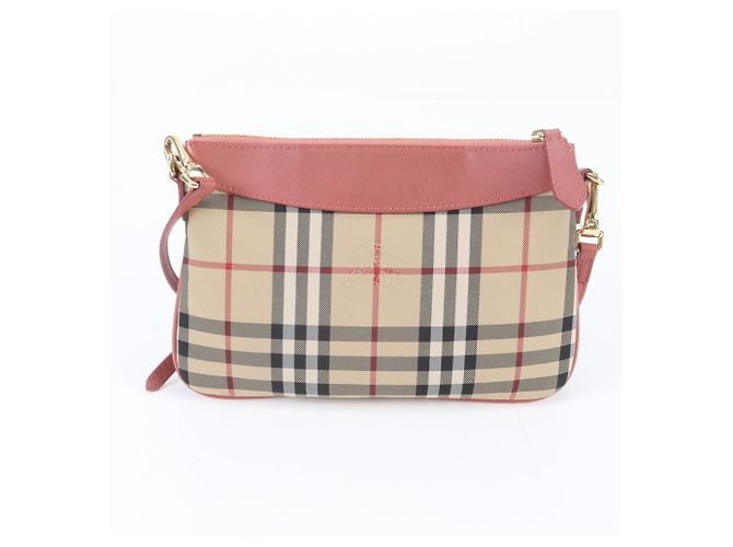 Bolsa de Ombro Burberry Nova Check Shadow Horse em couro e nylon - vista 3