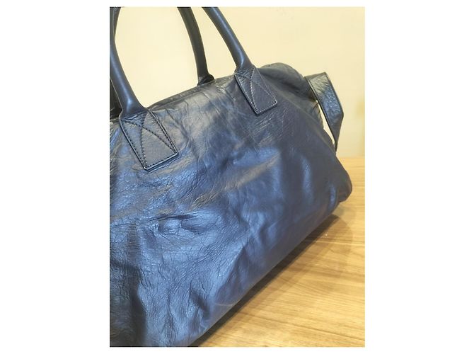City Balenciaga Borsa a tracolla in pelle blu - vista 10