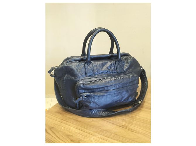 City Balenciaga Borsa a tracolla in pelle blu - vista 2