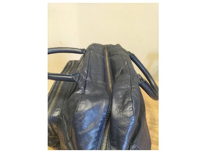 City Balenciaga Borsa a tracolla in pelle blu - vista 3