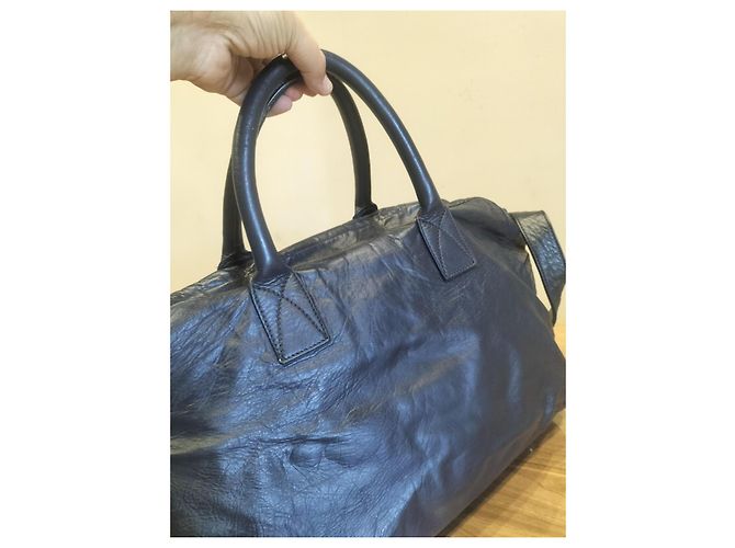City Balenciaga Borsa a tracolla in pelle blu - vista 5