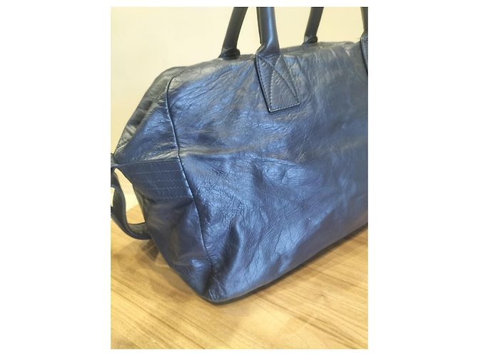 City Balenciaga Borsa a tracolla in pelle blu - vista 6